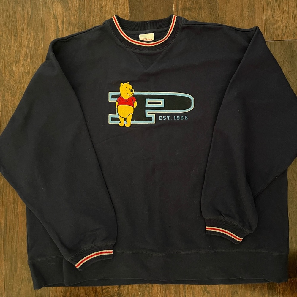Disney Men's Navy Crewneck Sweater with Winnie the Pooh